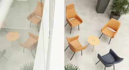 zwarte en cognac zorgstoelen